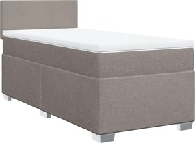 vidaXL Κρεβάτι Boxspring με Στρώμα Taupe 80x200 εκ. Υφασμάτινο