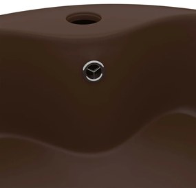 vidaXL Νιπτήρας με Υπερχείλιση Σκούρο Καφέ Ματ 36x13 εκ. Κεραμικός