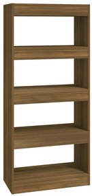 vidaXL Βιβλιοθήκη/Διαχωρ. Χώρου Καφέ Δρυς 60x30x135 εκ. Επεξεργ. Ξύλο