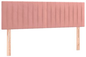 Κεφαλάρι Κρεβατιού LED Ροζ 144x5x78/88 εκ. Βελούδινο - Ροζ