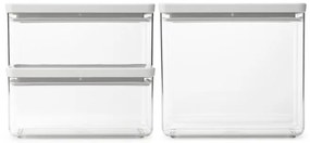 Κουτιά αποθήκευσης Brabantia Tasty+ Stackable 1008882, 1.5l/3.5l, BPA-free, Στεγανό κλείσιμο, Ανοιχτό γκρι