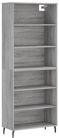 vidaXL Ντουλάπι Sonoma Γκρι 69,5x32,5x180 εκ. Επεξεργασμένο Ξύλο