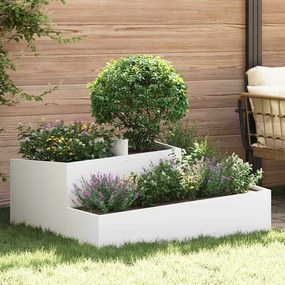 vidaXL Γλάστρα Κήπου Λευκή 100x100x50 εκ Χάλυβας