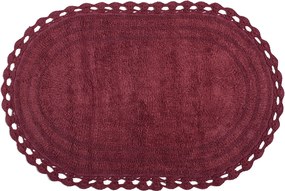 Πατάκι Μπάνιου (60x100) Silk Fashion Οβάλ Burgundy