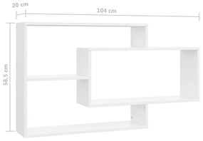Ραφιέρα Τοίχου Λευκή 104 x 20 x 58,5 εκ. από Μοριοσανίδα - Λευκό