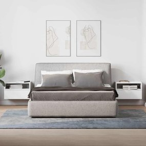 vidaXL Κομοδίνα Επιτοίχια 2 τεμ. Λευκά 45x26x28,5 εκ.