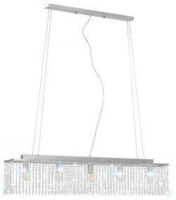 vidaXL Φωτιστικό Οροφής Ασημί με Κρυστάλλινες Χάντρες 104 εκ. Ε14