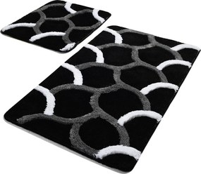Acrylic Bathmat Set (2 Pieces) Elegant - Black Multicolor