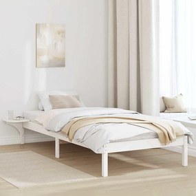 vidaXL Πλαίσιο κρεβατιού με κομοδίνα Λευκό 90 x 200 cm Λευκό