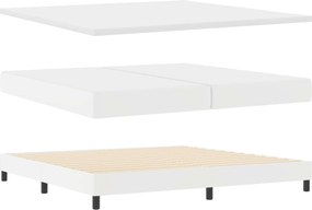 vidaXL Κρεβάτι με ελατήρια με στρώμα Λευκό 200 x 200 cm Τεχνητό δέρμα