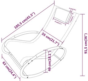 vidaXL Ξαπλώστρα με Μαξιλάρι Μαύρη από Ατσάλι και Textilene