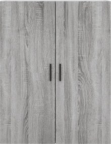 vidaXL Ντουλάπι Γκρι Sonoma 69,5 x 34 x 180 εκ. Επεξεργασμένο Ξύλο