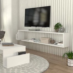 Έπιπλο τηλεόρασης επιτοίχιο Regnar λευκό 168x25x31εκ