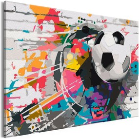 Ζωγραφική με αριθμούς για ποδοσφαιριστή - Πολύχρωμη μπάλα - 60x40