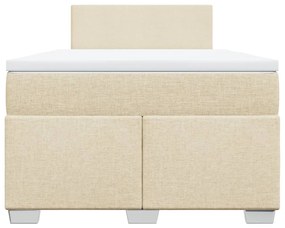 vidaXL Κρεβάτι Boxspring με Στρώμα Κρεμ 120x190 εκ. Υφασμάτινο