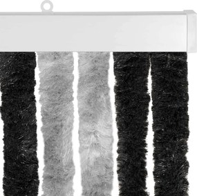 vidaXL Κουρτίνα εντόμων Chenille Γκρι και Μαύρο 100 x 200 cm 100% PP