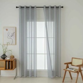 Beauty Home Ύφασμα κουρτίνας με το μέτρο γάζα Sharp Art 8448 Φ300 Γκρι
