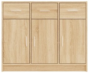 vidaXL Συρταριέρα Sonoma Δρυς 91 x 28 x 75 εκ. Επεξεργασμένο Ξύλο