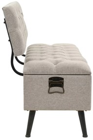 vidaXL Πάγκος Αποθήκευσης με Πλάτη Κρεμ 110 εκ. Υφασμάτινος