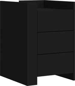 vidaXL Κομοδίνο Μαύρο 45x50x65 εκ. από Επεξεργασμένο Ξύλο