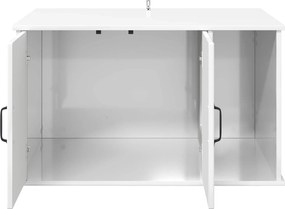 vidaXL Σπίτι Γάτας Λαμπερό Λευκό 85 x 55 x 50 εκ. Επεξεργασμένο ξύλο