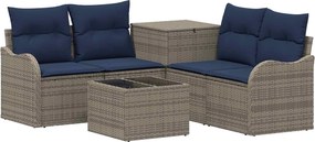 vidaXL Σετ Καναπέ 6 τμχ. Γκρι και Navy Blue 55 x 55 x 37 εκ