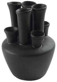 Βάζο Tubes 61858 18cm Black Ceramic