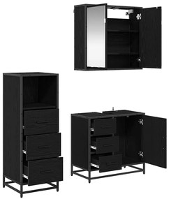 vidaXL Σετ Επίπλων Μπάνιου 3 pcs Μαύρη δρυς 35 x 37.5 x 100 εκ.