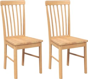 vidaXL Καρέκλες τραπεζαρίας 2 τεμάχια από μασίφ ξύλο καουτσούκ
