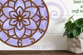 Intra απο ξύλο plywood  Χρώμα wenge 3mm-4mm πάχος - Ρολόι τοίχου με λουλούδια με Files, Δίασταση 30x20 cm INTRAFABR-74167457