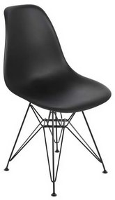Καρέκλα Art ΕΜ127,2 46x55x82cm Black Σετ 4τμχ Metal, Polypropylene