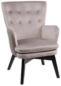 Πολυθρόνα Lou Lou 01-2388 68x76xH96cm Beige Velvet, Wood