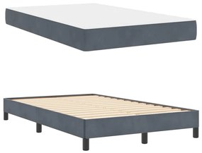 vidaXL Κρεβάτι box spring με στρώμα Σκούρο Γκρι 120 x 190 cm Βελούδο