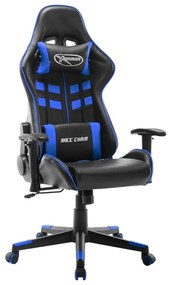 Καρέκλα Gaming Μαύρο/Μπλε από Συνθετικό Δέρμα - Πολύχρωμο