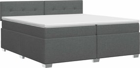 vidaXL Κρεβάτι box spring με στρώμα Σκούρο Γκρι 200 x 200 cm Ύφασμα