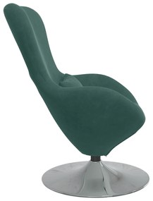 vidaXL Πολυθρόνα Αυγού Dark Green Βελούδο