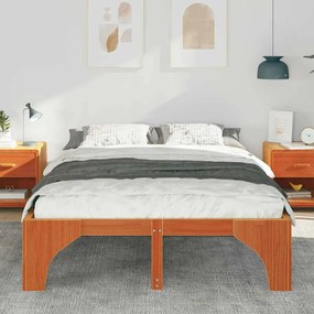 vidaXL Κρεβάτι δαπέδου Καφέ 160 x 200 cm Μασίφ ξύλο πεύκου