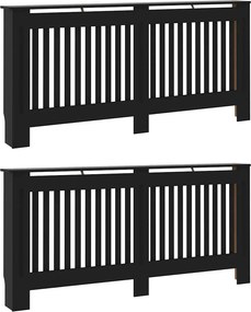 vidaXL Καπάκι Καλοριφέρ 2 τμχ. Μαύρο 172 x 19 x 81,5 cm