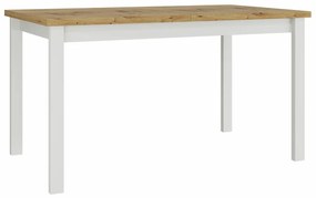 Τραπέζι Victorville 126, Artisan βελανιδιά, Άσπρο, 76x80x140cm, 34 kg, Επιμήκυνση, Πλαστικοποιημένη μοριοσανίδα, Ξύλο, Μερικώς συναρμολογημένο