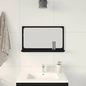 vidaXL Επιτραπέζιο Καθρέφτη με ράφι Μαύρη Οξυά 60 x 10,5 x 37 cm