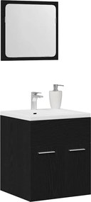 vidaXL Σετ Επίπλων Μπάνιου 2 Τεμαχίων Μαύρο Δρυς Επεξεργασμένο Ξύλο