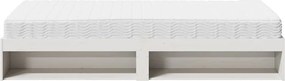 vidaXL Κρεβάτι ημέρας με στρώμα Λευκό 100x200 cm από μασίφ ξύλο πεύκο