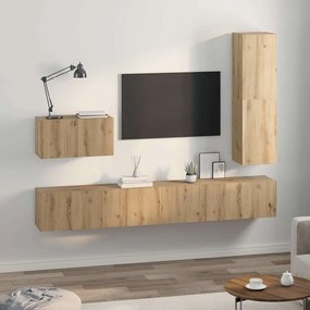 vidaXL Σετ επίπλου τηλεόρασης 4 pcs Artisan Oak Επεξεργασμένο ξύλο