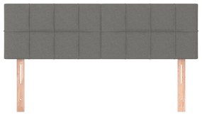 Κεφαλάρι Κρεβατιού LED Σκούρο Γκρι 144x5x78/88 εκ. Υφασμάτινο - Γκρι