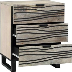 vidaXL Κομοδίνο Λευκό 50 x 33 x 62 εκ. Επεξεργασμένο Ξύλο