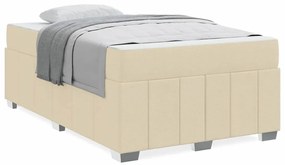 vidaXL Σκελετός Κρεβατιού με στρώμα Κρεμ 120 x 200 cm ύφασμα