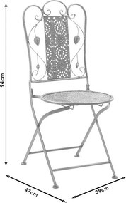 Τραπεζαρία Drill σετ 3τεμ μέταλλο χρώμα χαλκού antique