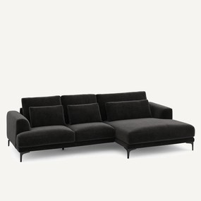 Γωνιακός καναπές XL δεξιός, από βελούδινο chenille, MARSILE