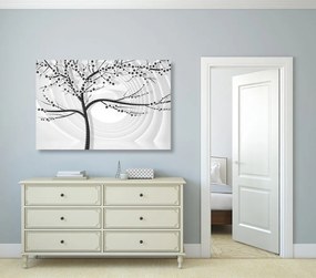 Εικόνα ενός σύγχρονου ασπρόμαυρου δέντρου σε αφηρημένο φόντο - 90x60