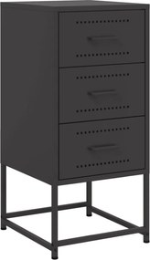 vidaXL Κομοδίνο Μαύρο 36x39x78 εκ. από Χάλυβα